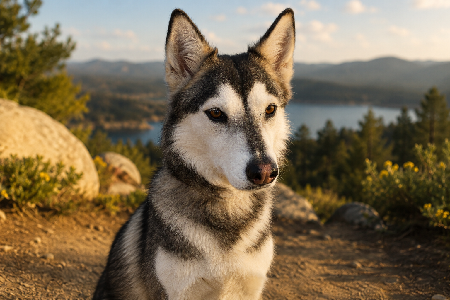 Kaya the rescued husky, heart of King Husky Coffee